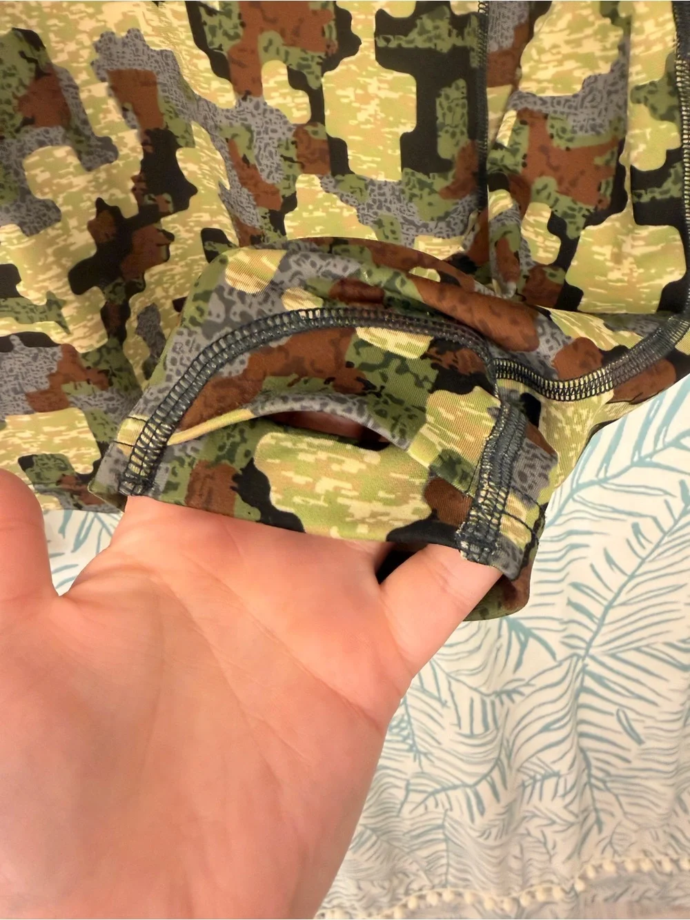 FORLOH Men's Camo Quarter-Zip Long Sleeve Shirt - Olive/Green